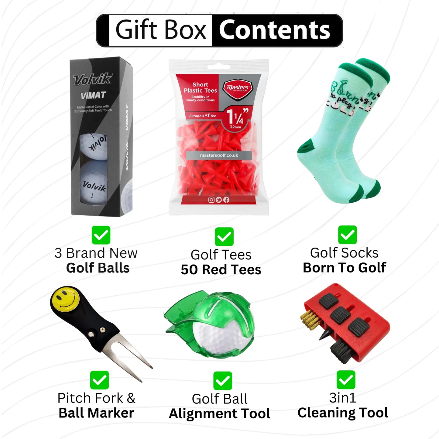Mens Golf Gift Set (7 Premium Items) Perfect Gift For Any Golfer