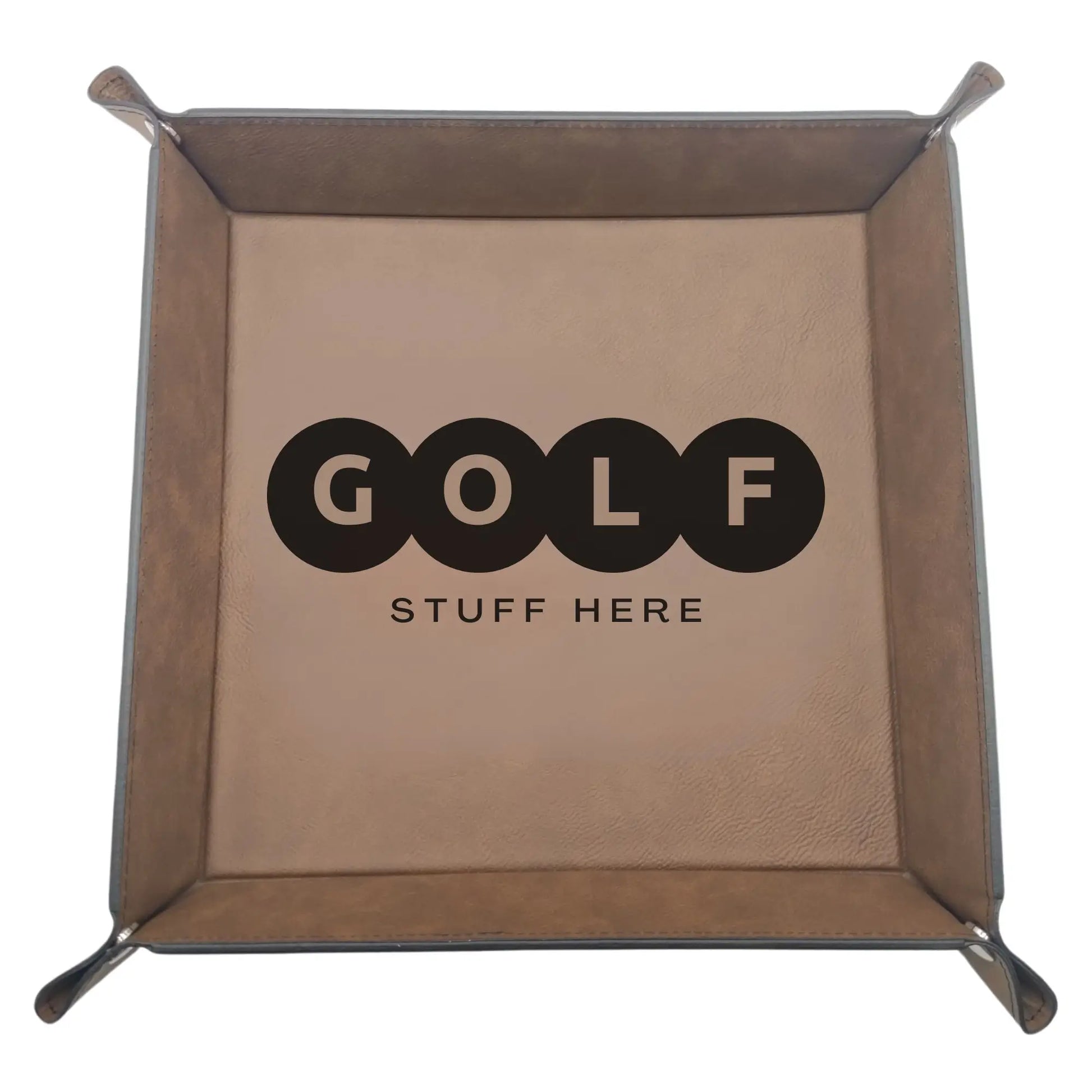 Leather Golf Tray | Catch-All for Balls, Tees, Scorecards | 6 Designs | Birthday Present, Father's Day Gift Idea | Golf Gifts Direct