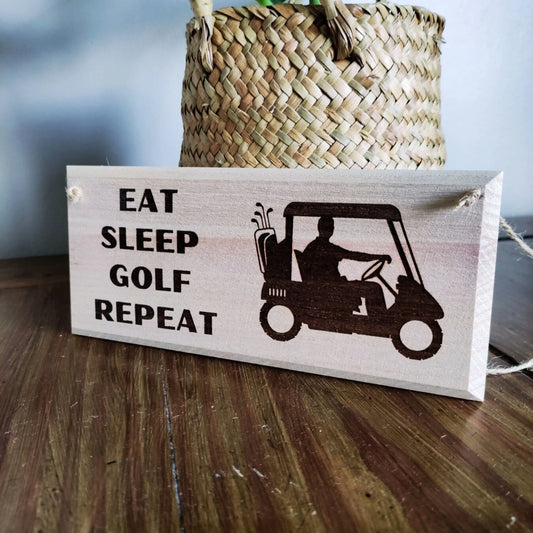 Funny Golf Sign | Eat Sleep Golf Repeat - Golf Gifts Direct UK