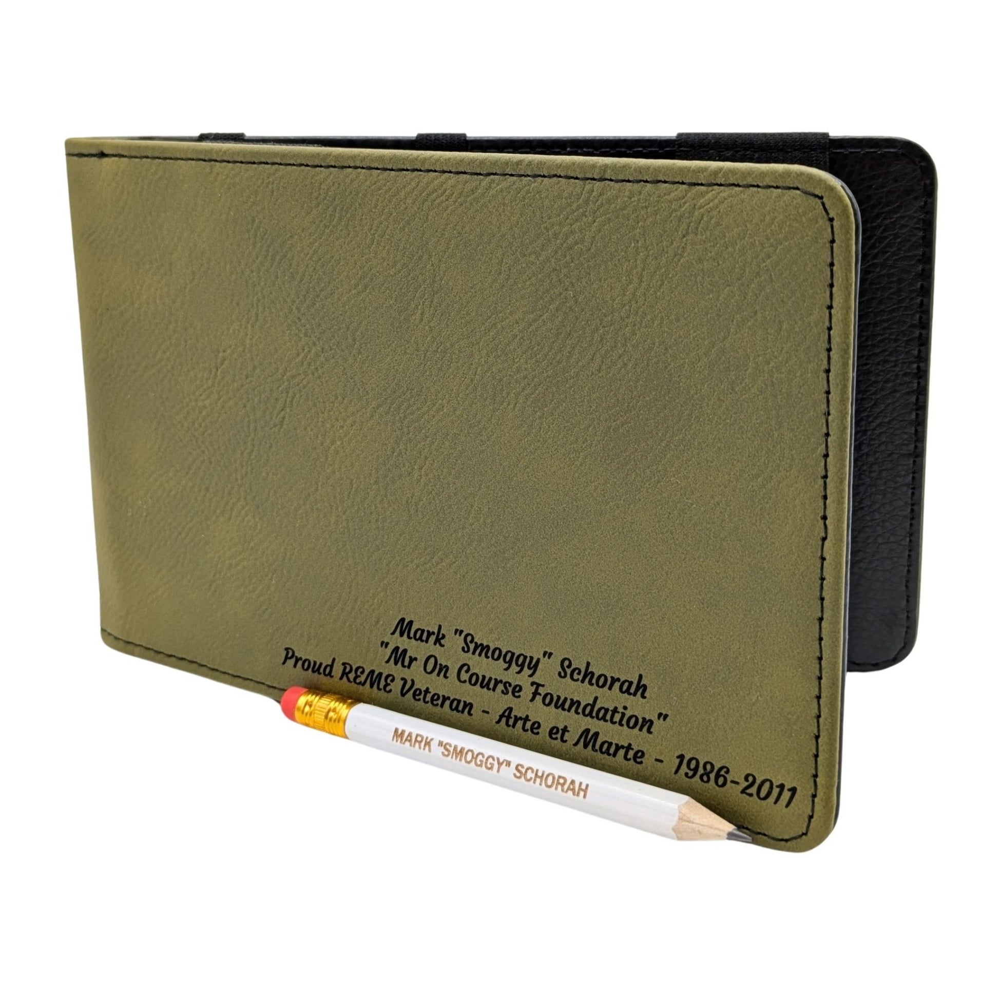 Custom Golf Scorecard Holder | Green | Matching Pencil