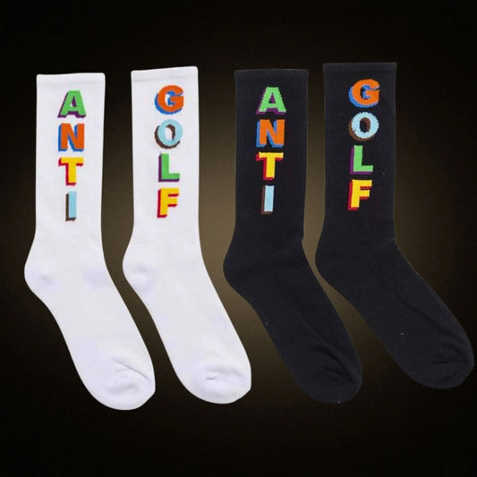 Ladies Golf Socks | ANTI GOLF | White & Black
