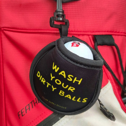 Golf Ball Washer | Stretchable Neoprene | Portable with Clip on Attachment - Golf Gifts Direct