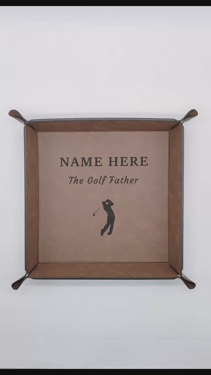 Leather Golf Tray | Catch-All for Balls, Tees, Scorecards