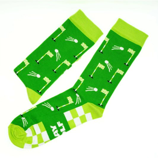 Golf Socks for Men | Play Golf Watch Golf | Green Fairway Edition - Golf Gifts Direct