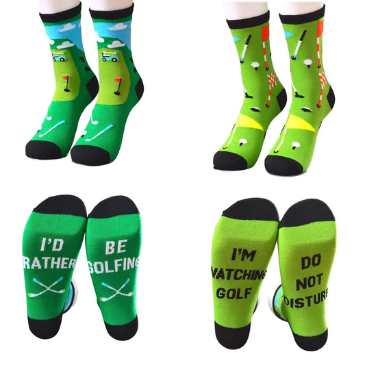 Novelty Golf Socks for Men, Twin Pack | I'm Watching Golf Do Not Disturb | I'd Rather Be Golfing - Golf Guy Gifts